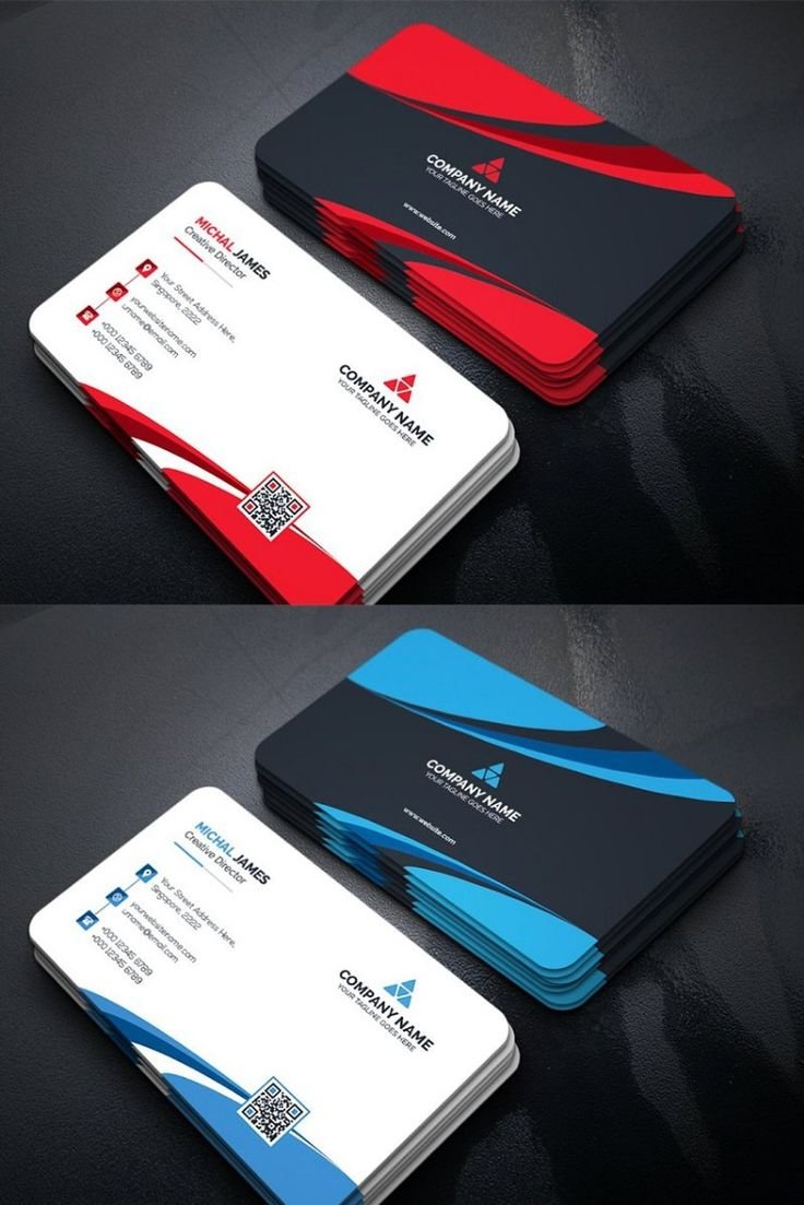 Curvy Dark Business Card - Corporate Identity Template