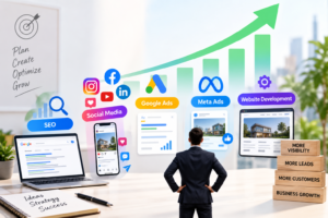 Digital Marketing helping business growth through SEO social media Google Ads Meta Ads and website development